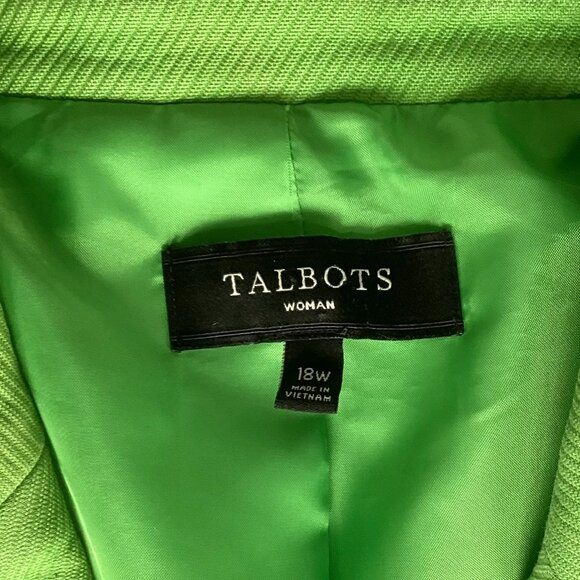 Talbots Woman Lime Green Classic Blazer - size 18W - Picture 4 of 7